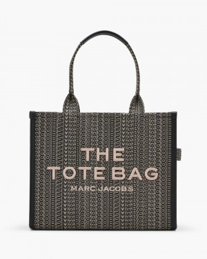 Beige Multicolor Marc Jacobs The Monogram Jacquard Large Tote Bag | 752JPECZD