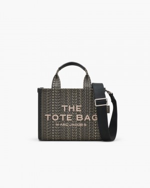 Beige Multicolor Marc Jacobs The Monogram Jacquard Small Tote Bag | 087LHQMTX