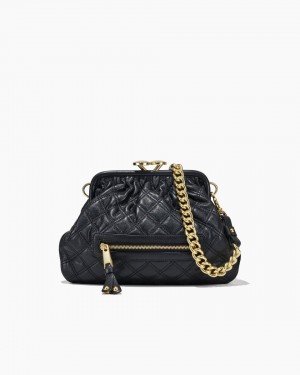 Black Marc Jacobs Re-Edition Quilted Leather Little Stam Bag | 382NQSVEC