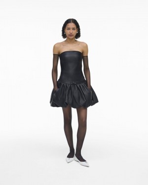 Black Marc Jacobs The Leather Bubble Dress | 391DYXEZJ