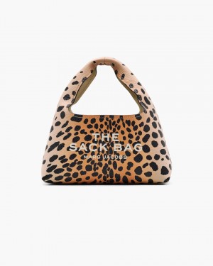 Black Multicolor Marc Jacobs The Cheetah Leather Mini Sack Bag | 276JVRQOW