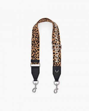 Black Multicolor Marc Jacobs The Cheetah Embroidered Logo Strap | 410BYROKA