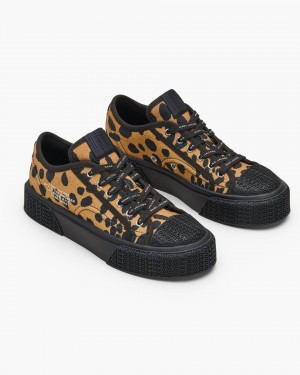 Black Multicolor Marc Jacobs The Printed Canvas Sneaker | 063TWMHLE