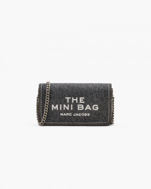 Black Wash Marc Jacobs The Denim Chain Mini Bag | 620QXGPOE