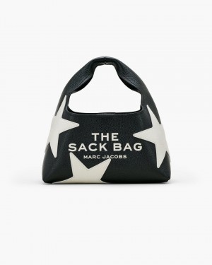 Black / White Marc Jacobs The Star Patchwork Leather Mini Sack Bag | 081ZHRNKA