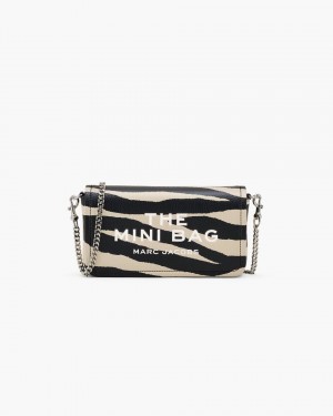Black / White Marc Jacobs The Zebra Leather Chain Mini Bag | 481FYOVIJ