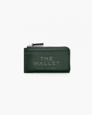 Dark Green Marc Jacobs The Leather Top Zip Multi Wallet | 014LABCPI