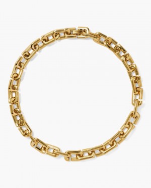 Gold Marc Jacobs The J Marc Chain Link Necklace | 895MWRJZA