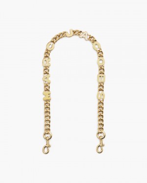 Gold Marc Jacobs The Logo Chain Shoulder Strap | 194OBFAVT