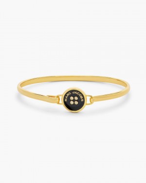 Gold / Black Marc Jacobs The Button Hinge Bracelet | 527MSAUQI