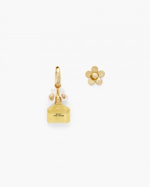 Gold / Yellow Multicolor Marc Jacobs Mini Icon Daisy Earrings | 206HVGOLX
