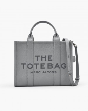 Grey Marc Jacobs The Leather Medium Tote Bag | 687YFUMZW