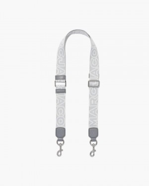 Grey Multicolor Marc Jacobs The Thin Outline Logo Webbing Strap | 729TZWEIP