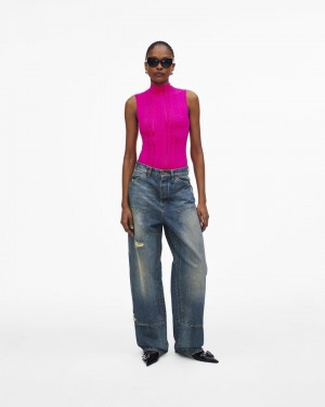 Indigo Marc Jacobs Grunge Oversized Carpenter Jean | 610IXQTOH