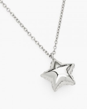 Light Silver Marc Jacobs Balloon Star Necklace | 207VNYZIO