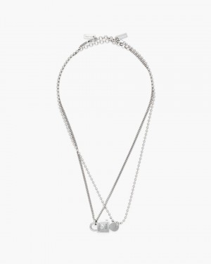 Light Silver Marc Jacobs Friendship Padlock Necklace | 930WLNDYF