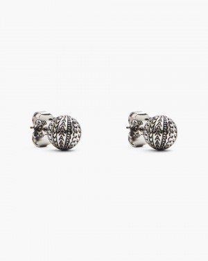 Light Silver Marc Jacobs The Monogram Stud Earrings | 240FJDLKA