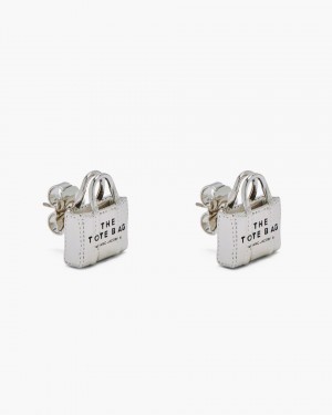 Light Silver Marc Jacobs The Tote Bag Stud Earrings | 861IDLHYP