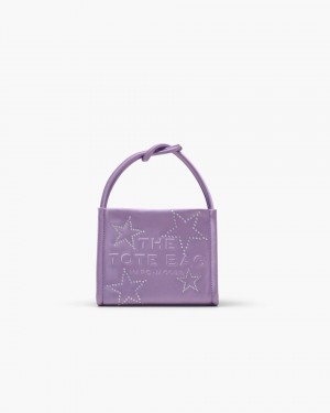 Purple Marc Jacobs The Star Satin Mini Tote Bag | 897CEYRBV