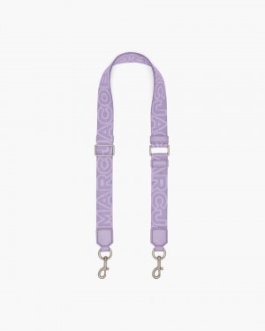 Purple Multicolor Marc Jacobs The Thin Outline Logo Webbing Strap | 924EDFOXC