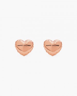 Rose Gold Marc Jacobs Balloon Heart Earrings | 615TYSOXK