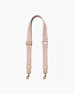 Rose Multicolor Marc Jacobs The Thin Outline Logo Webbing Strap | 875ABHETN