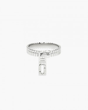 Silver Marc Jacobs J Marc Zipper Ring | 049HCEOPV