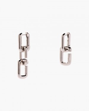 Silver Marc Jacobs The J Marc Chain Link Earrings | 986QBZIAD